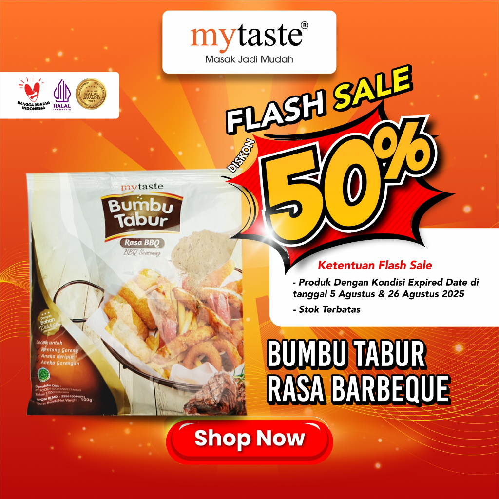 

MYTASTE BUMBU TABUR BARBEQUE FLASH SALE 50% NEAR EXPIRED DATE