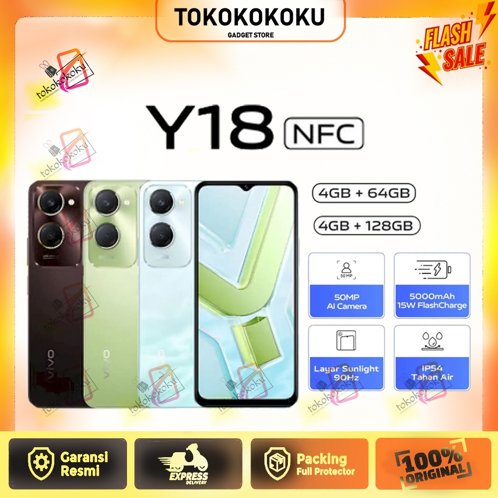 VIVO Y18 NFC LTE RAM 4/64GB - 4/128GB - 6/128GB | 6,56inch - IP54 - Helio G85 Gaming | Camera 50MP+8