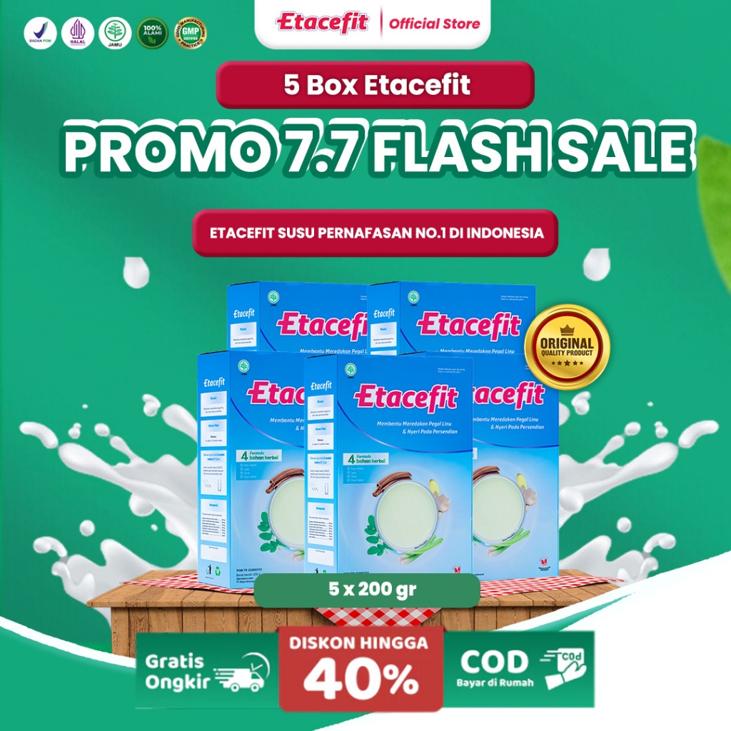 

ETACEFIT - Solusi Obat Asma Batuk dan Sesak Nafas - Susu Kambing Etawa Bubuk - Paket 5 Box