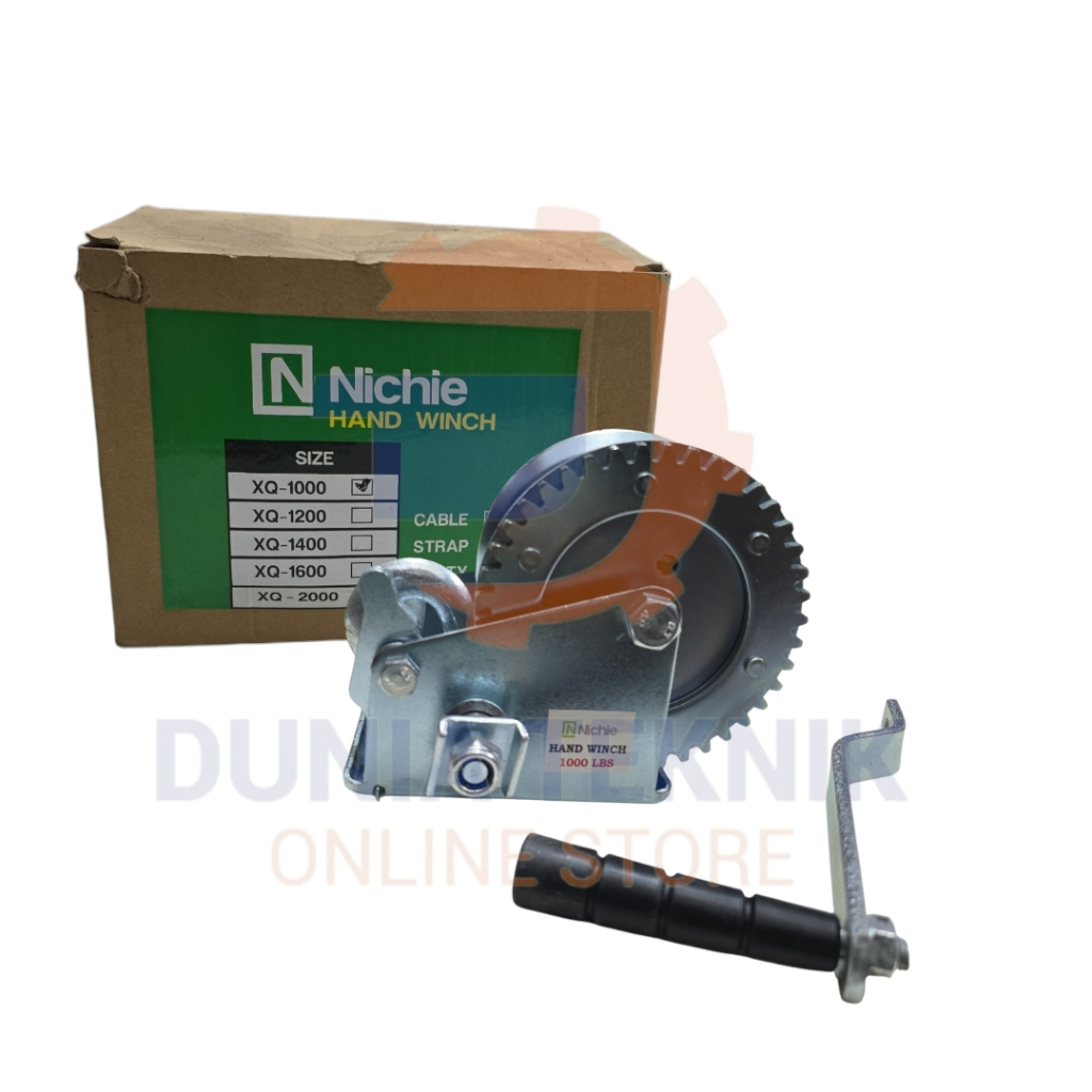 Katrol Manual Single 1000 Lbs NICHIE Alat Derek Hand Winch Single Speed Handwinch Katrol Kerekan Tan
