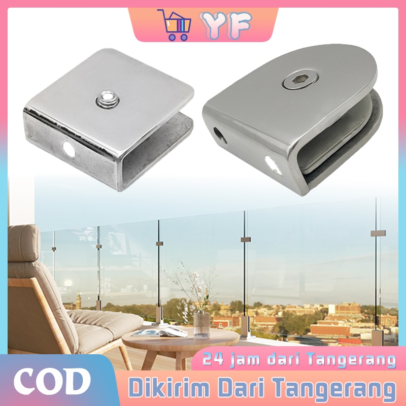 201 Stainless steel engsel kaca jepit / Aksesoris kaca / Glass clamp Ketebalan 10-14 mm