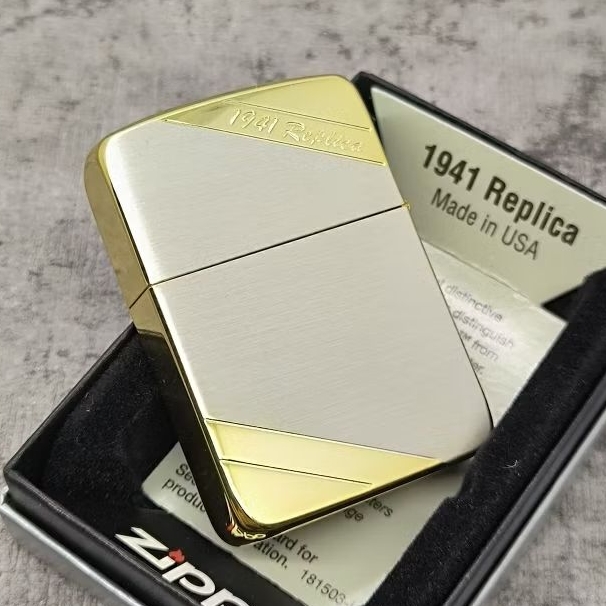 Zippo Replica 1941 Classic Silver Gold Plated Sided Original
