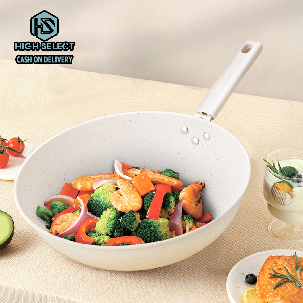 HIGH SELECT 30 cm Panci Batu Anti Lengket Panci Datar Peralatan Dapur Pegangan Anti Lengket