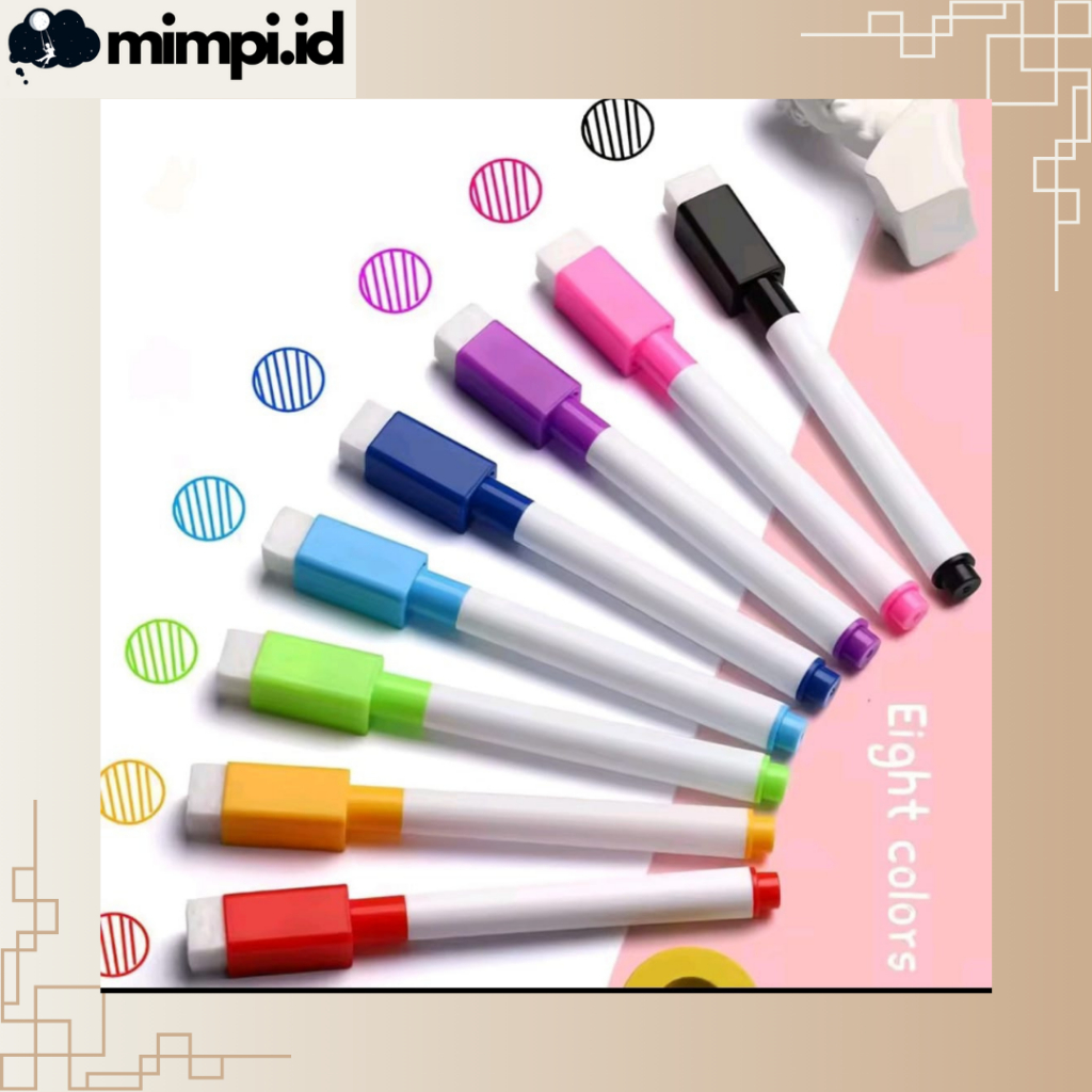 

Spidol Papan Tulis Mini Magnet White Board Dengan Penghapus / Spidol Warna Warni Kecil