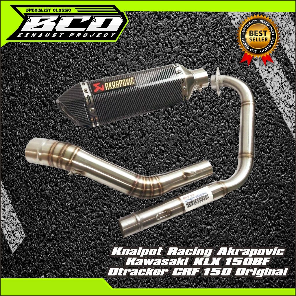 Knalpot Racing Akrapovic Kawasaki KLX 150BF Dtracker CRF 150 Original