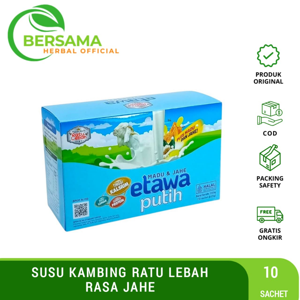 

Susu Kambing Etawa Ratu Lebah Rasa Jahe | Susu Kambing Plus Madu & Jahe Per Box