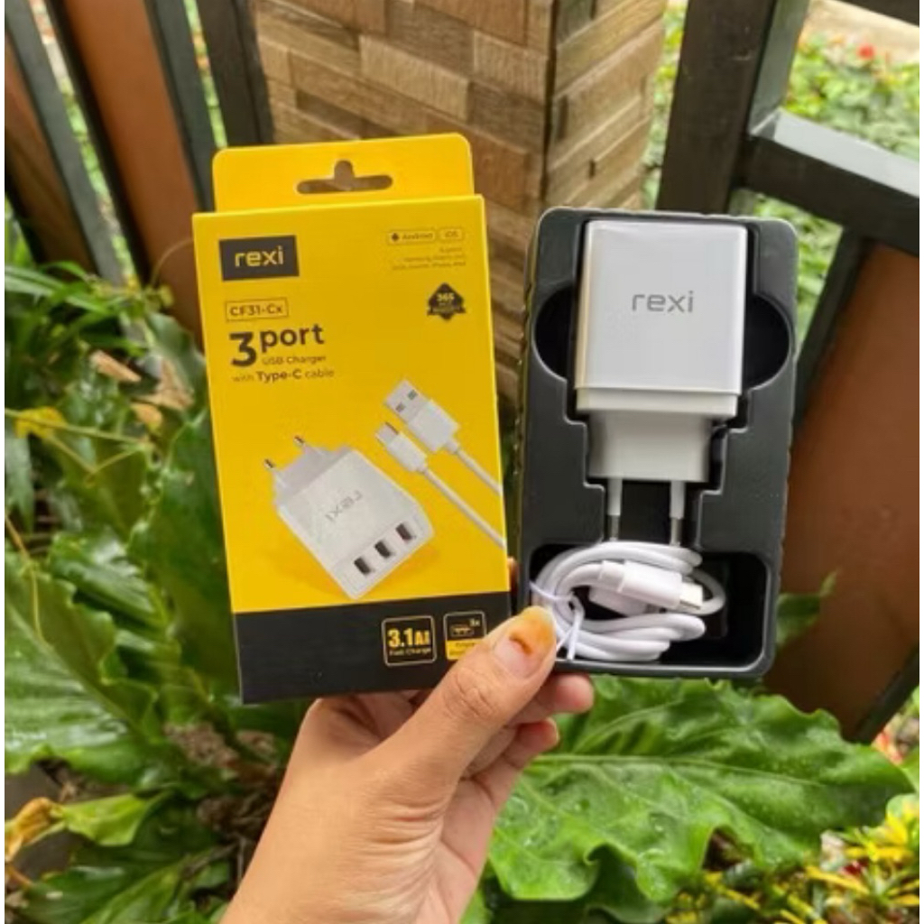 Rexi CF31-Mx Charger Micro 3.1A Triple Port USB Fast Charging CF31m