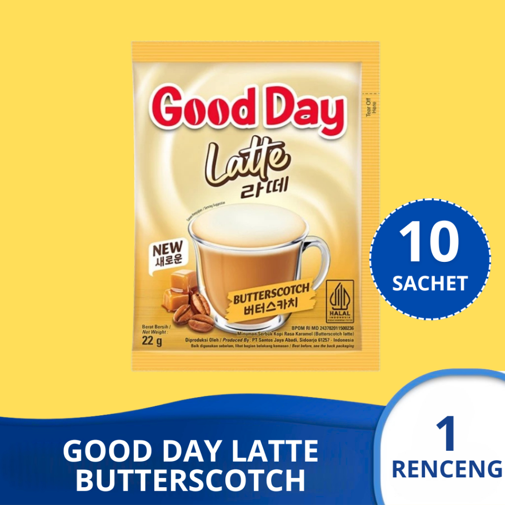 

GOOD DAY LATTE BUTTERSCOTCH Kopi Good Day Korea isi 1 Renceng x 10 Sachet
