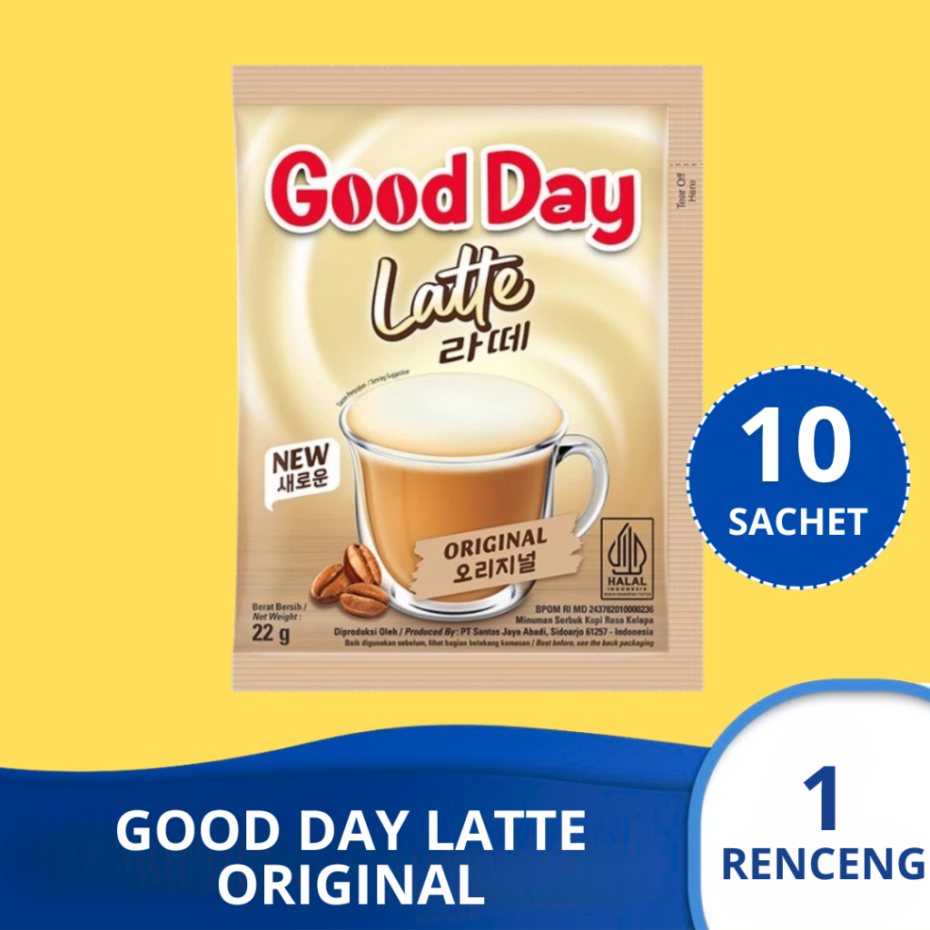 

GOOD DAY LATTE ORIGINAL Kopi Good Day Korea isi 1 Renceng x 10 Sachet