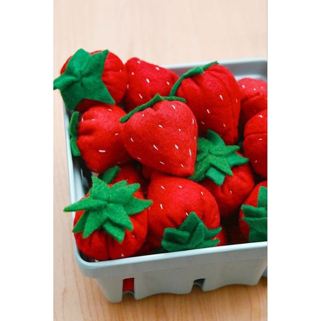 Aplikasi flanel replika makanan prakarya kerajinan dari flanel buah mainan dari flanel slice buah fl