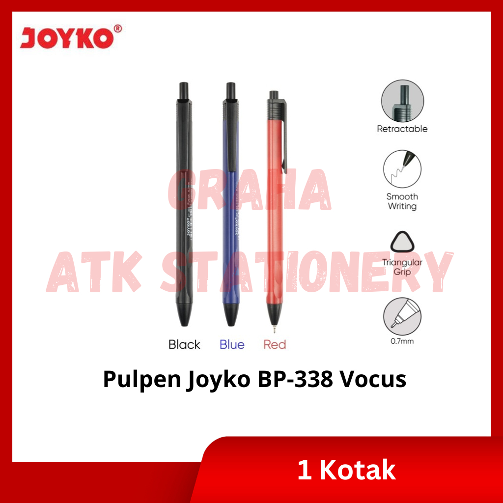 

[1 Kotak] Pulpen Joyko BP-338 Vokus / Ball Pen / Pena 0.7mm Joyko BP-338 Vokus