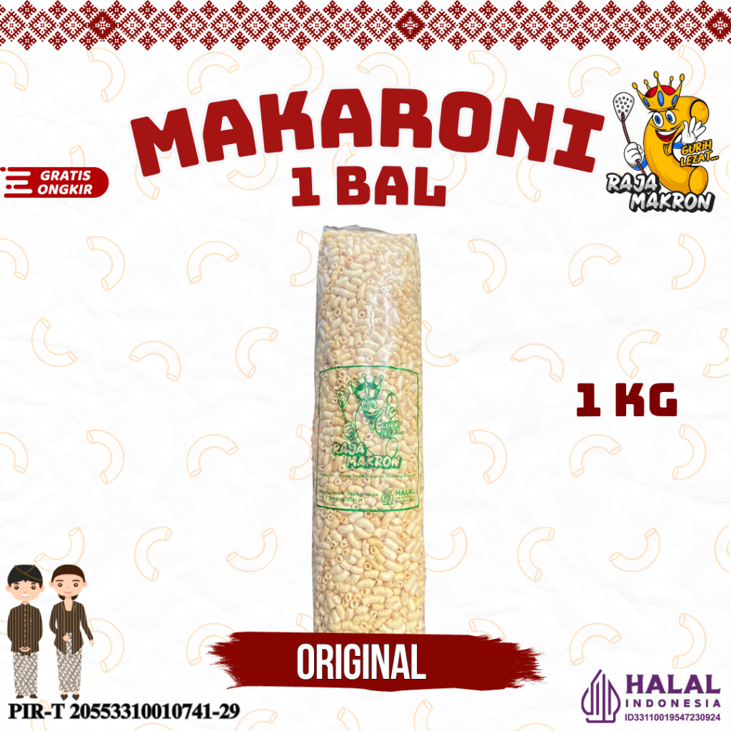 

MAKARONI KRESS BANTAT RASA ORIGINAL KEMASAN 1 KG Asin Kuning Snack Food