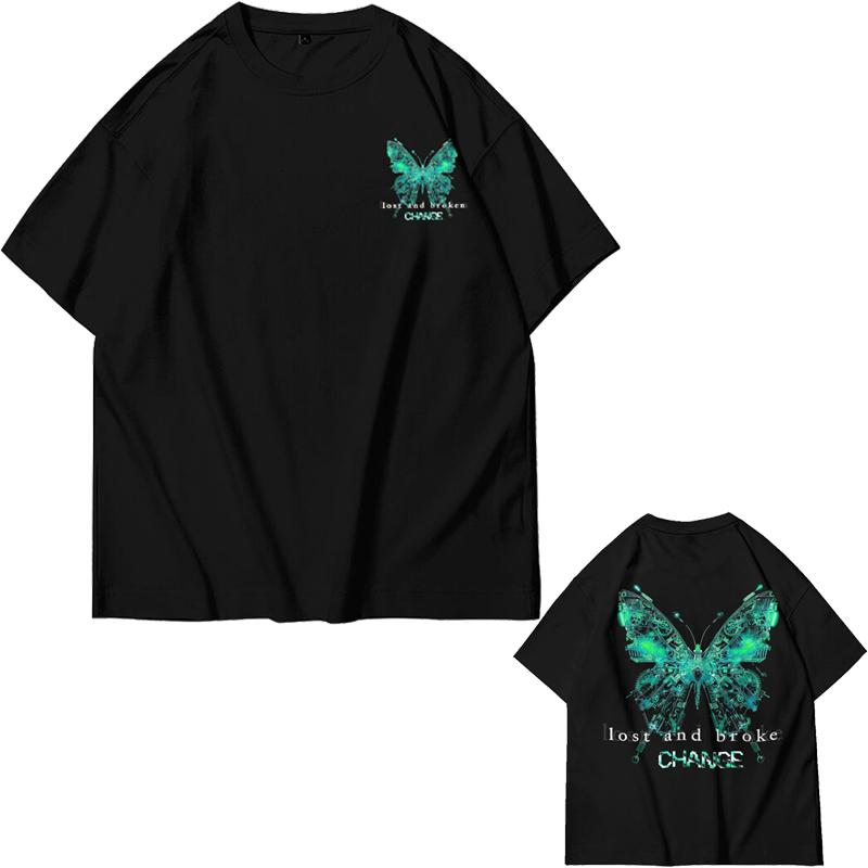 Atasan kaos OVERSIZE BUTTERFLY  - MOTIF KUPU-KUPU DEPAN BELAKANG kaos pria distro original 100%.kaos