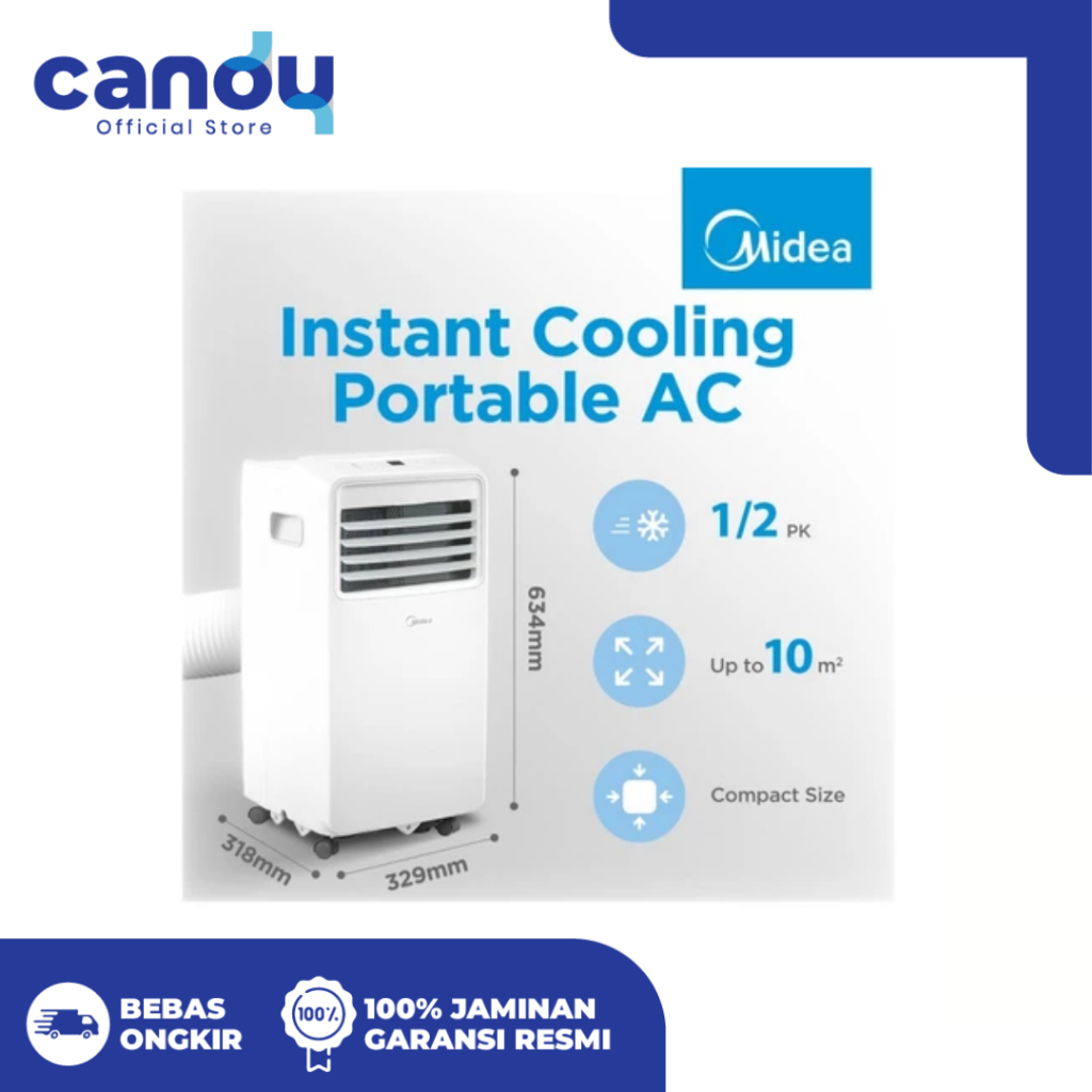 Midea AC Portable 1/2 pk MPHA-05CRN7 AC 0,5 pk Pendingin Ruangan
