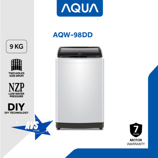 AQUA MESIN CUCI TOP LOADING 9KG HIJAB SERIES AQW 98DD