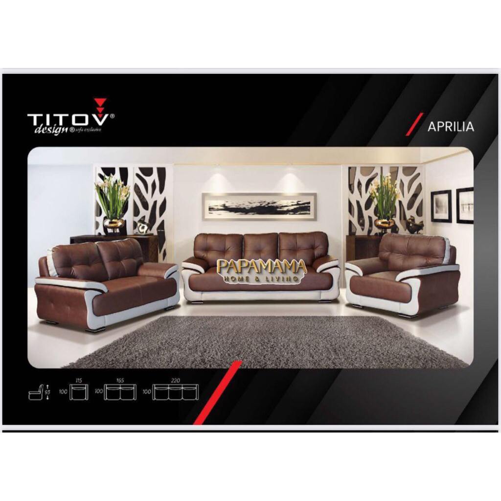 Titov sofa Minimalis Aprilia - Sofa Tamu set 321 - Sofa Kulit - Promo Medan