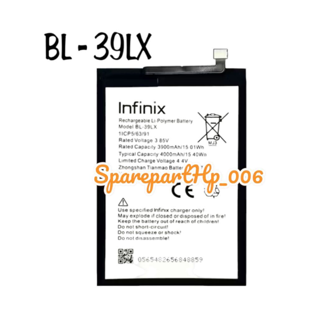 BATRE BATTERY INFINIX SMART 4 X653 / X653B / X653C BATERAI BL-39LX ORIGINAL