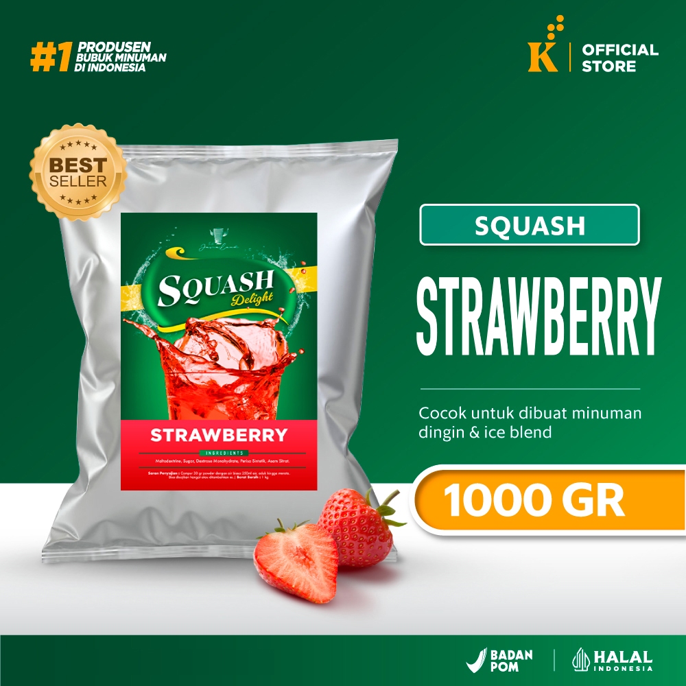 

Bubuk Minuman Bubble Powder Drink Squash StrawberryJavaland 1kg