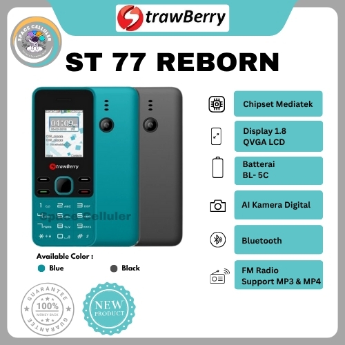 HP STRAWBERRY ST77 REBORN CANDYBAR (GARANSI RESMI STRAWBERRY)