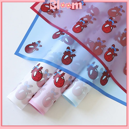 

20 Lembar Flower Wrapping Paper Transparan List Kertas Buket Bunga motif spiderman kartun Cellophane KB82