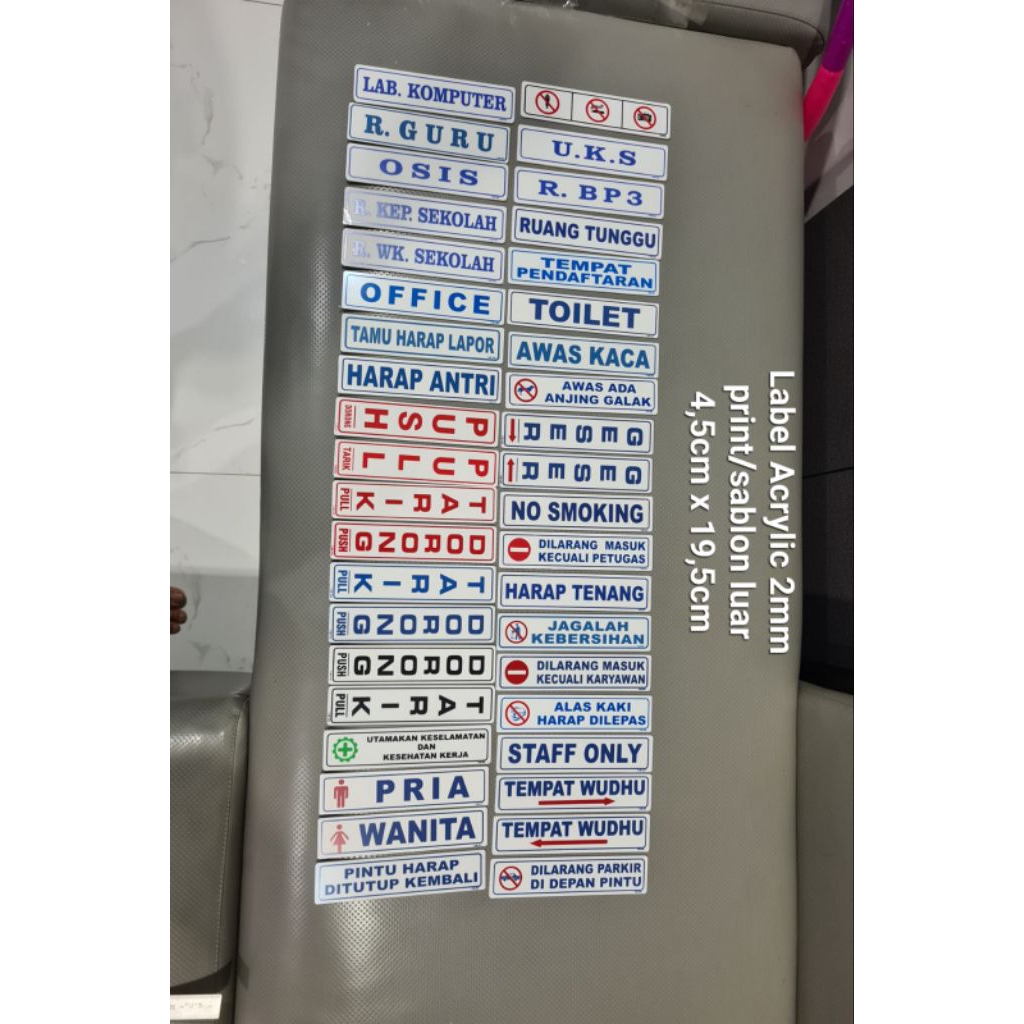 

Acrylic label 4,5x19,5 (TJM)Tarik, Dorong, Geser, Pull, Push, Perlengkapan kantor, Sekolah Dll