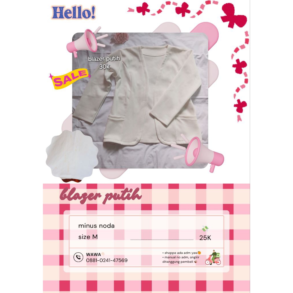 preloved blazer putih
