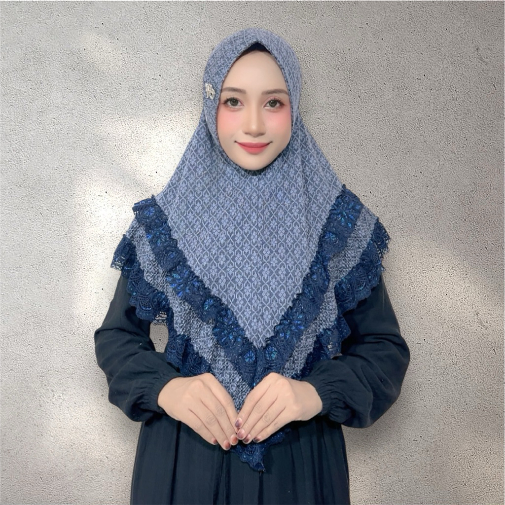 Jilbab instan Nitta soft pet sabit renda cantik by FO hijab wanita muslim