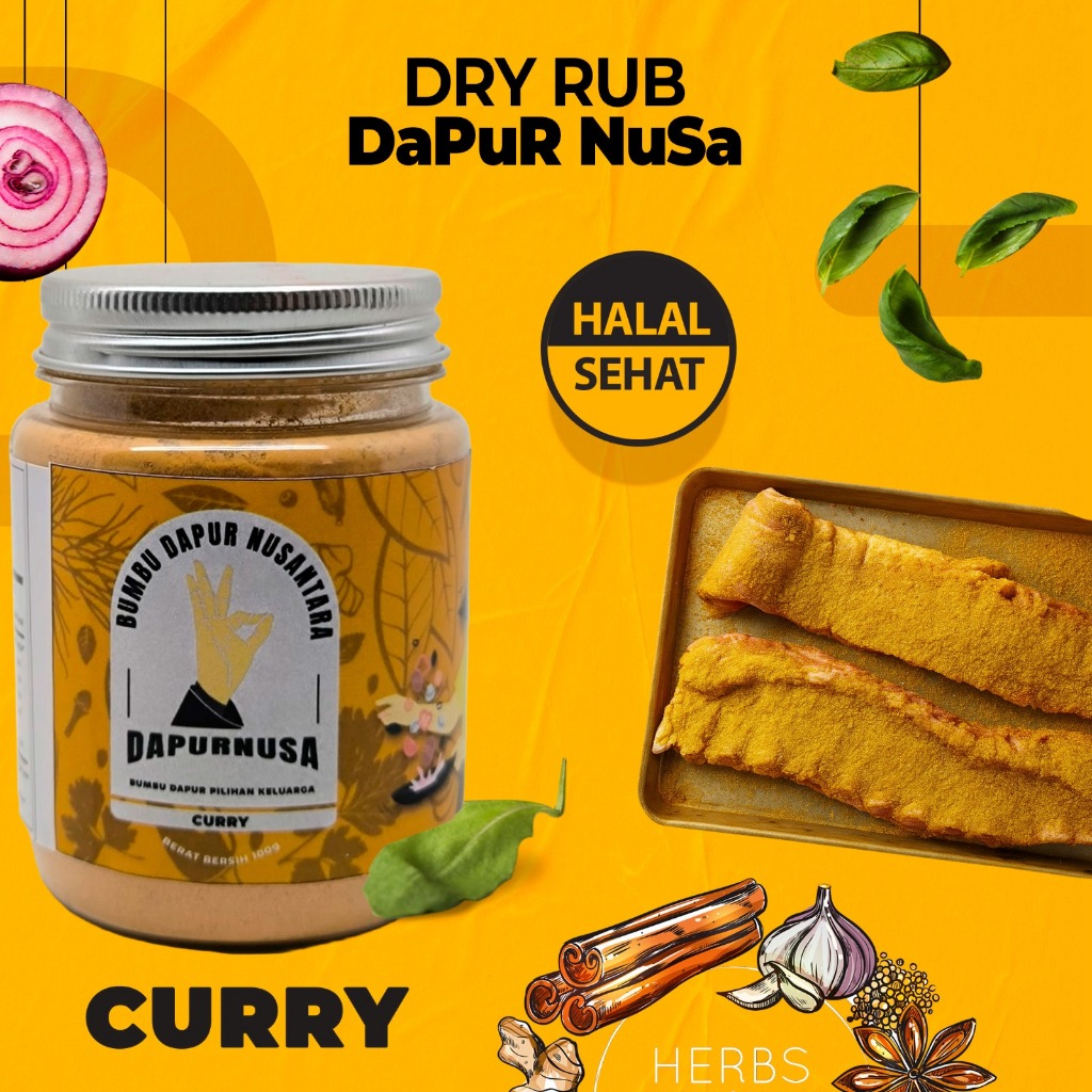 

Dapur nusa curry / Dry Rub Bumbu Marinasi Rendah Kalori [Curry seasoning] Rempah-Rempah