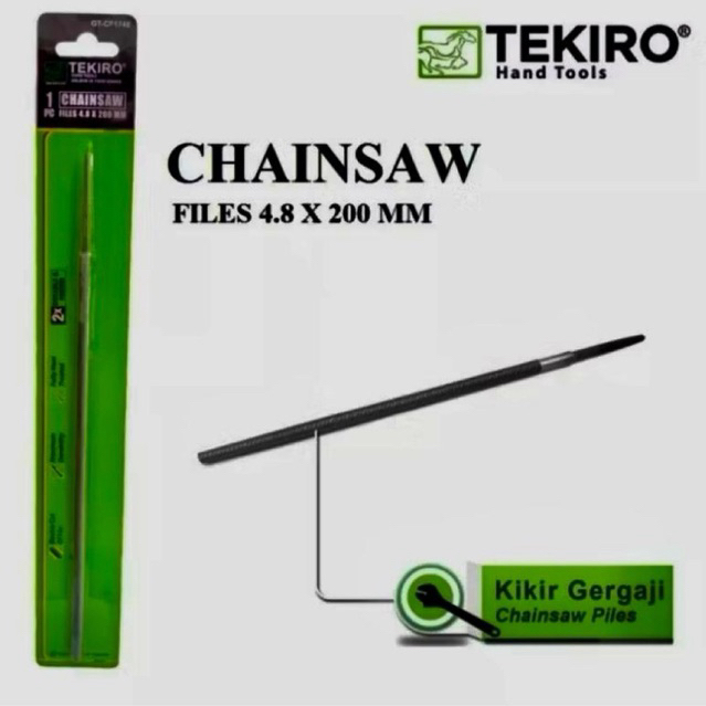 KIKIR BULAT TEKIRO 4.8 mm X 200 mm ORIGINAL Kikir Bulat Rantai Chainsaw 4.8 mm