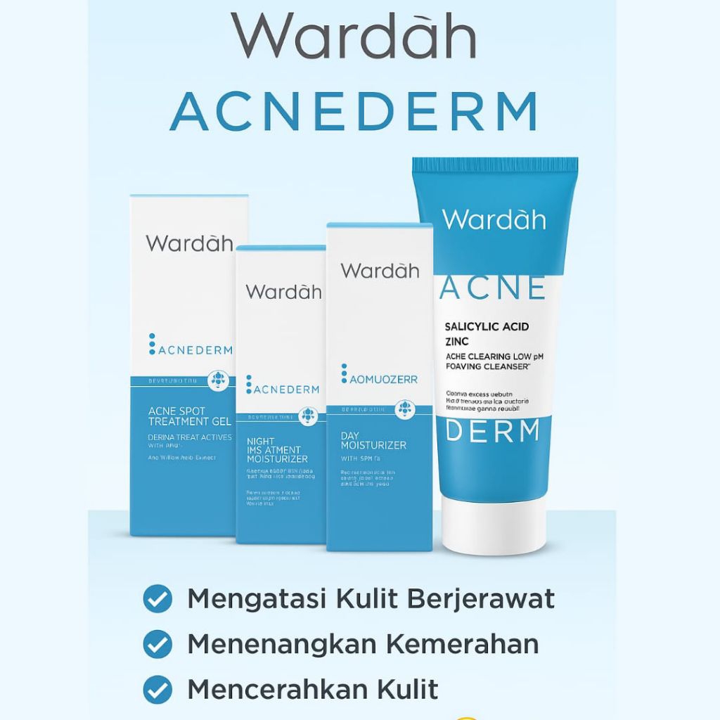 [ORIGINAL] Wardah Acnederm Series | Sabun Cuci Muka, Day & Night Moisturizer, Acne Spot Gel