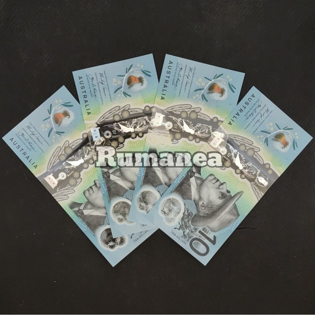 Dolar Australia Uang Asing Pecahan 10 Dolar Polymer