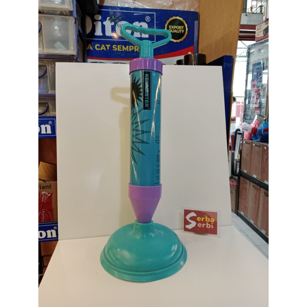 (BIRU POMPA KARET WC)Pompa karet wc + tabung suction pump