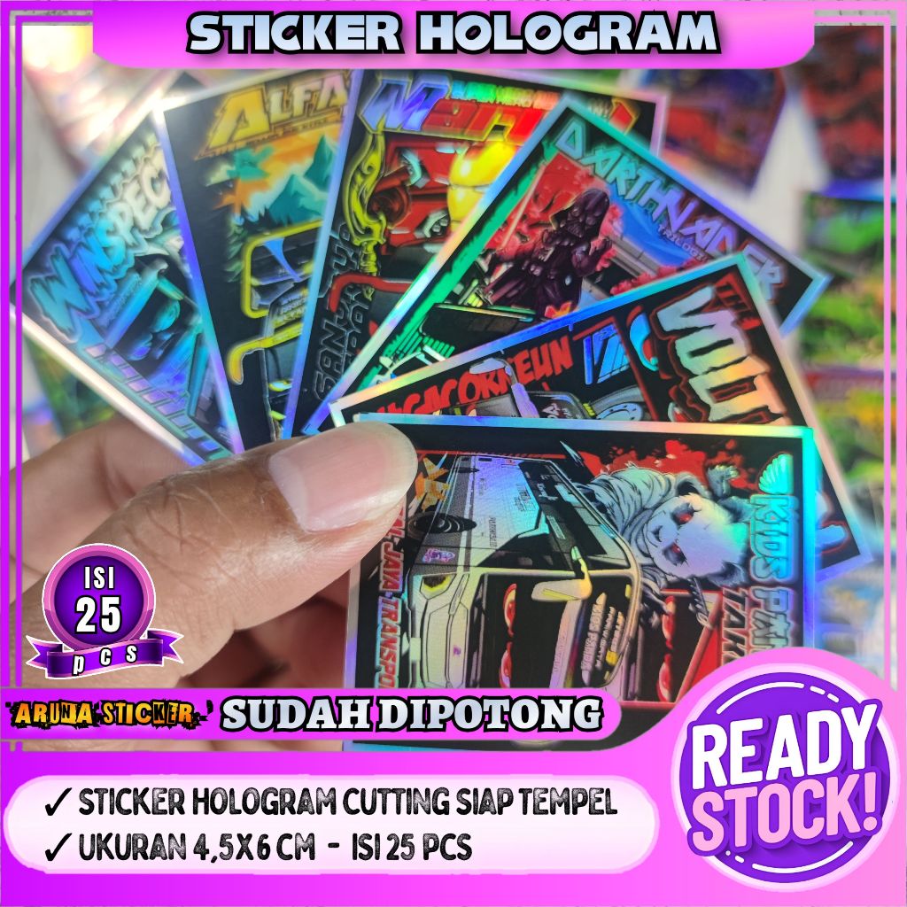 

25 pcs Sticker Bus Mania Hologram Sudah Dipotong Tinggal Tempel