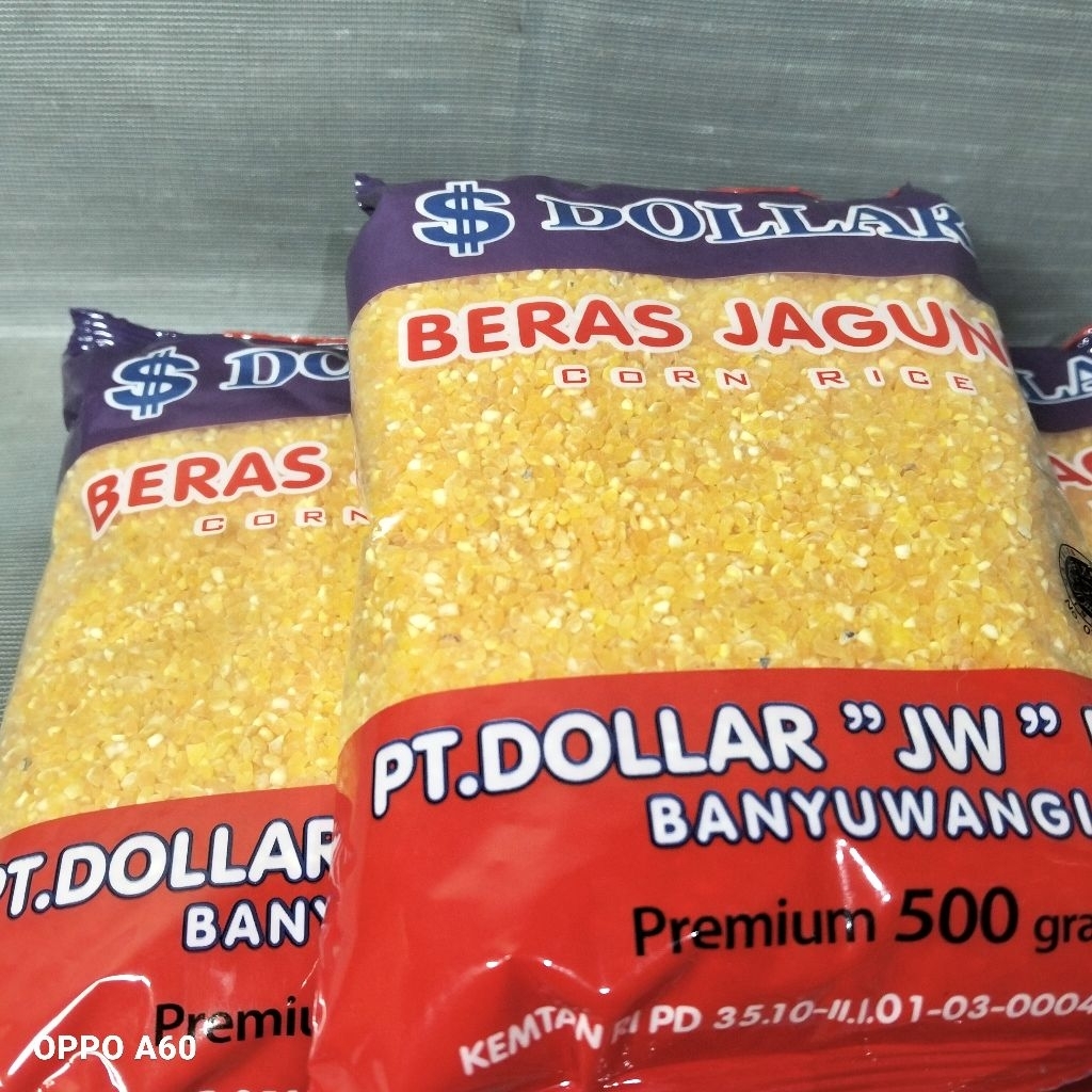 

(TANPA PEWARNA) BERAS JAGUNG DOLLAR KEMASAN 500 GRAM