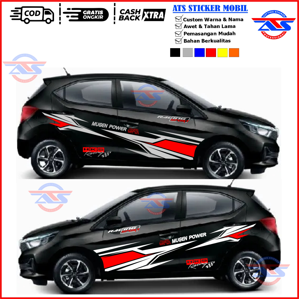 Stiker Cutting Mobil Agya Ayla Striping List Racing Sport Stiker Bodi Samping agya Aya