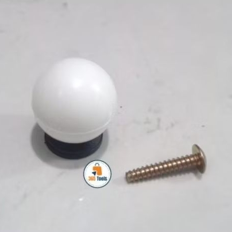 Handle Knop Bulat Plastik Warna PUTIH / Pegangan Tarikan Lemari Laci...Perbiji