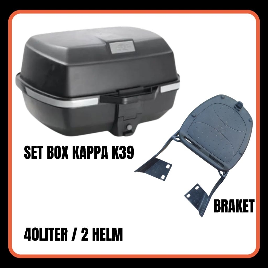 Set box kappa K39 dan breket - Box motor kappa kapasitas 40 liter
