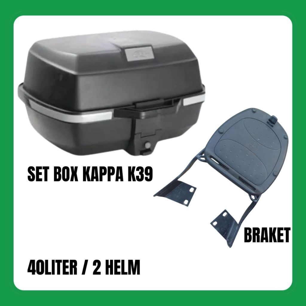 Set box kappa K39 dan breket - Box motor kappa kapasitas 40 liter
