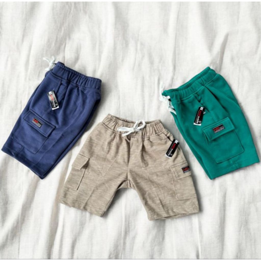 Celana pendek anak cargo 3pcs / celana pendek cargo anak cowok / celana pendek cargo