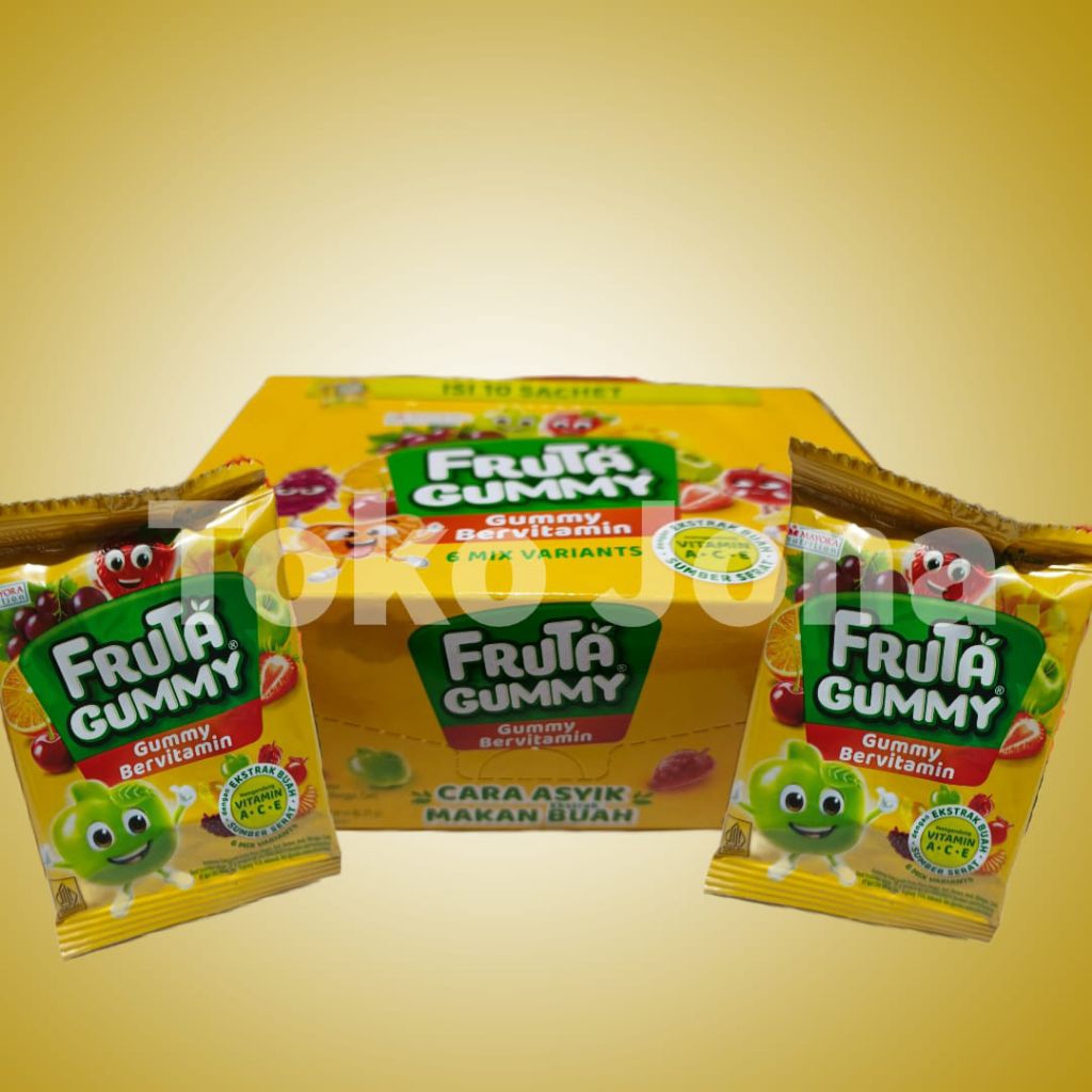 

PERMEN FRUTA GUMMY BOX ISI 10 Sachet