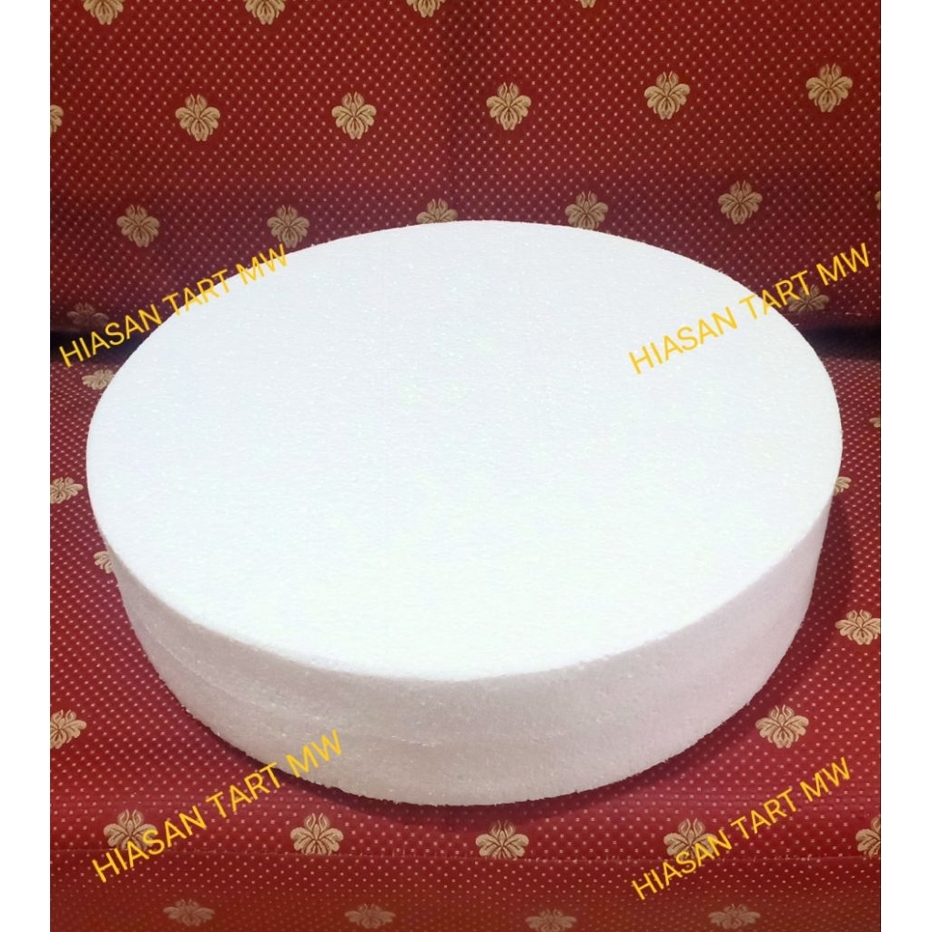 D.20 T.7 Dummy Cake Styrofoam D. 20cm T. 7cm / Dummy Kue Sterofoam Gabus / Dekorasi Kue Ulang Tahun 