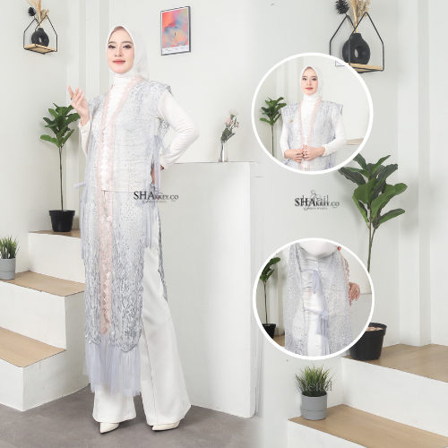 [Shakey.co] Outer Brukat Fauzana //  Outer Kondangan Wanita Kekinian Bahan Brukat Kombinasi Tille Ta