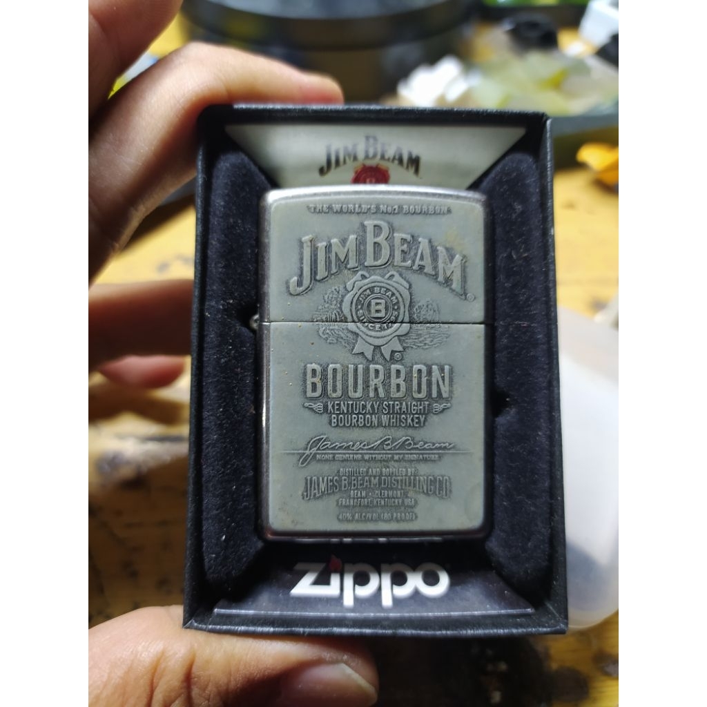 Rare Zippo Emblem Jim Beam 2nd Original (BOX)