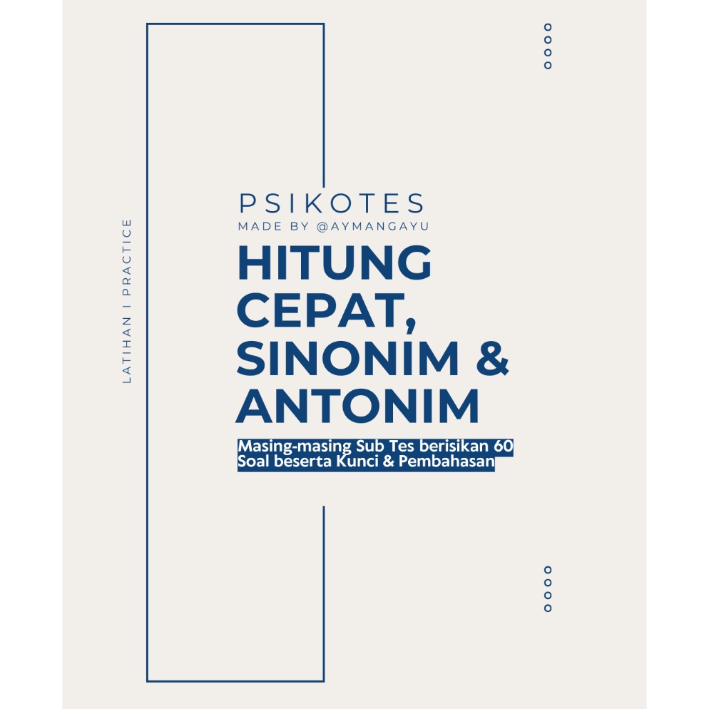 

KODE M54E PAKET HITUNG CEPAT SINONIM ANTONIM A4