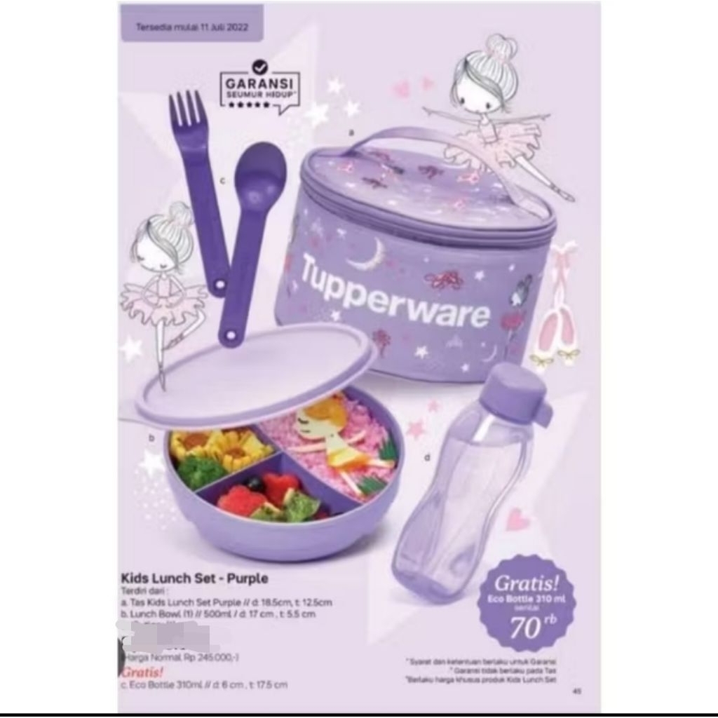 Tupperware set Makan anak Bekal Makan anak