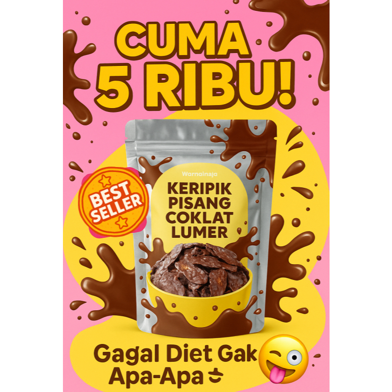 

Best seller cemilan coklat manis sehat keripik pisang kepok coklat varian rasa cuma 5k