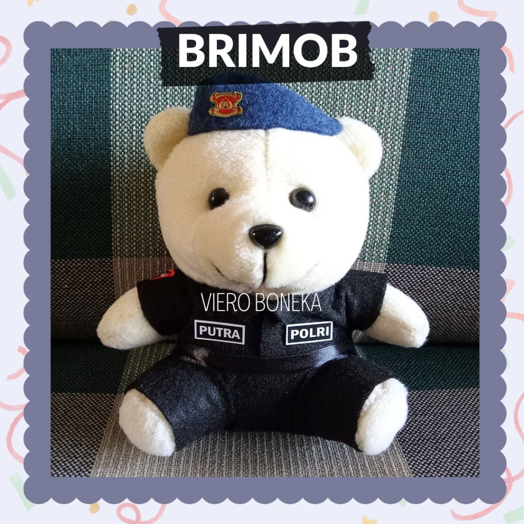 Boneka Mini Profesi Brimob Polri Polisi Hadiah Souvenir Wisuda Pelantikan