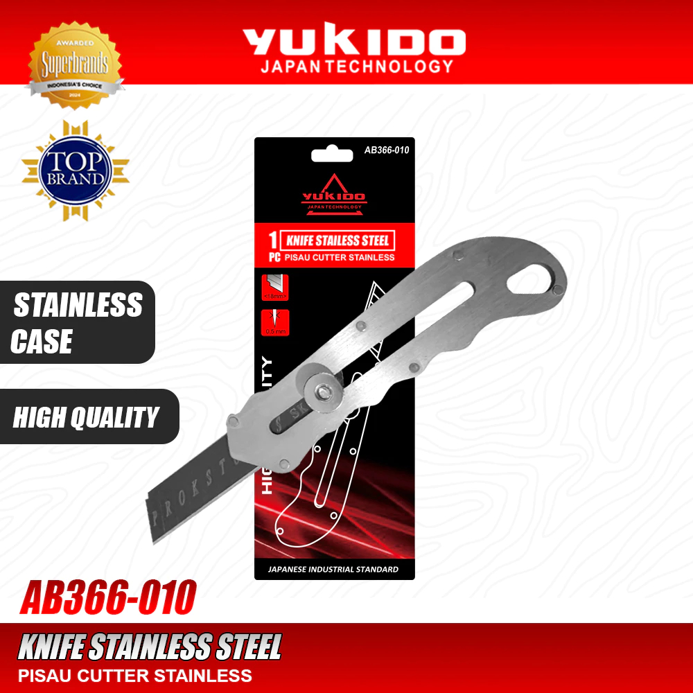 

YUKIDO Cutter Stainless Multifungsi Pisau Tajam Besar Anti Karat Bahan Kuat Tebal Pemotong Serbaguna