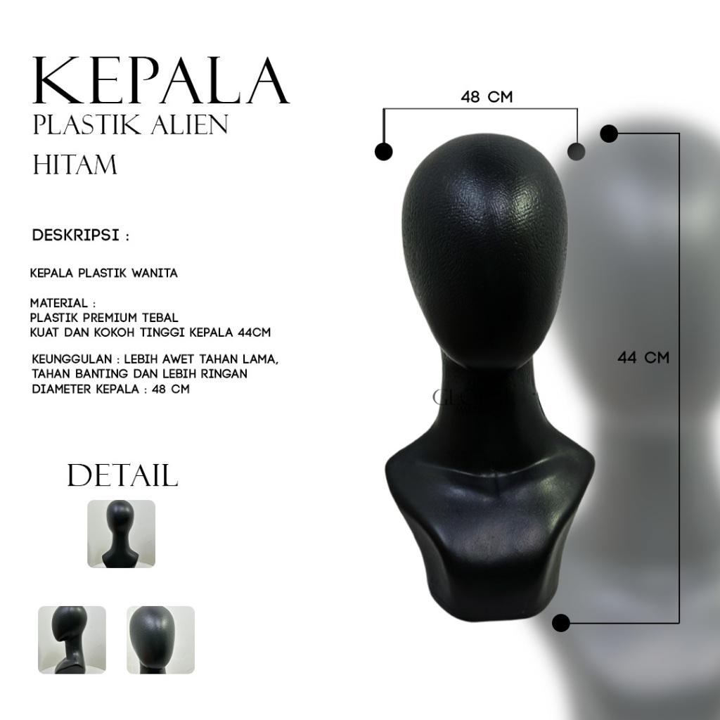 Patung Kepala Hijab Wanita | Manekin Kepala Alien