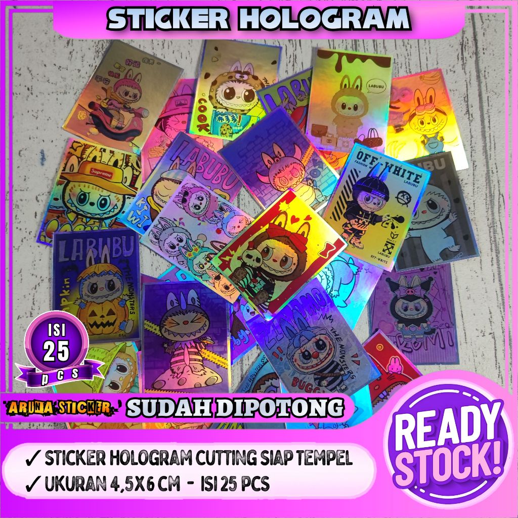 

Sticker Labubu Hologram Isi 25 pcs Sudah Dipotong